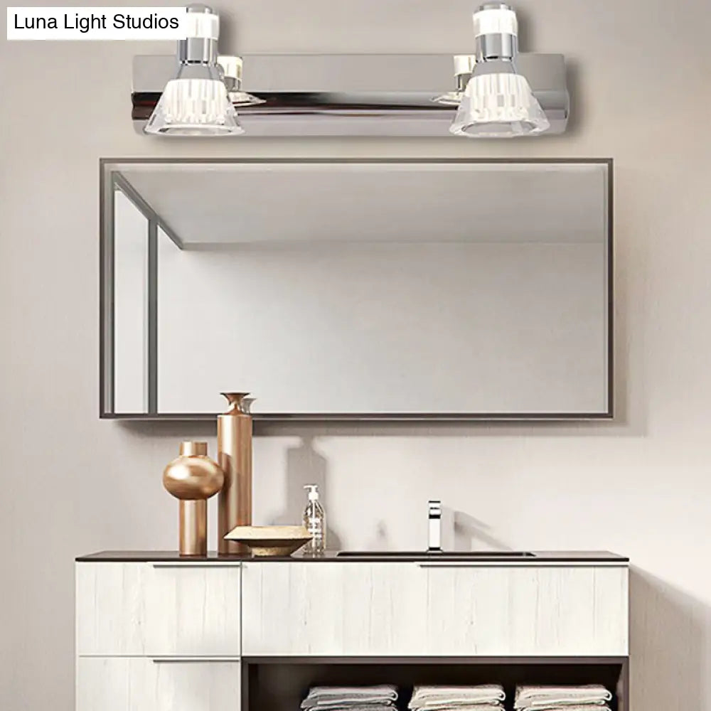 DecorBites™ Conic Sconce Light - Contemporary Style Aluminum Vanity Lighting with 2/3/4 Warm/White Lights for Bathroom, Made of Stainless Steel