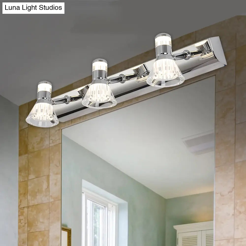 DecorBites™ Conic Sconce Light - Contemporary Style Aluminum Vanity Lighting with 2/3/4 Warm/White Lights for Bathroom, Made of Stainless Steel