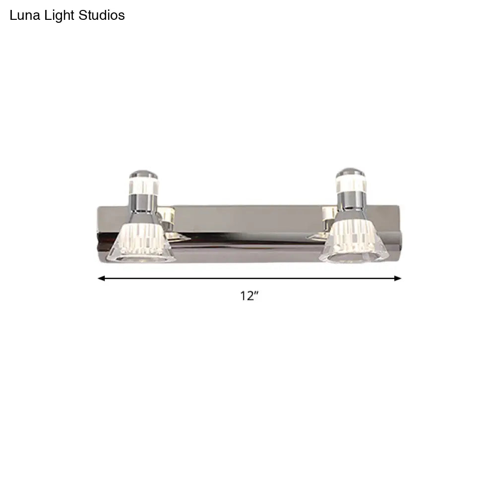 DecorBites™ Conic Sconce Light - Contemporary Style Aluminum Vanity Lighting with 2/3/4 Warm/White Lights for Bathroom, Made of Stainless Steel