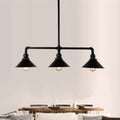 DecorBites™ Conical Island Farmhouse Lighting - Black Metallic 3-Bulb Ceiling Light for Dining Room
