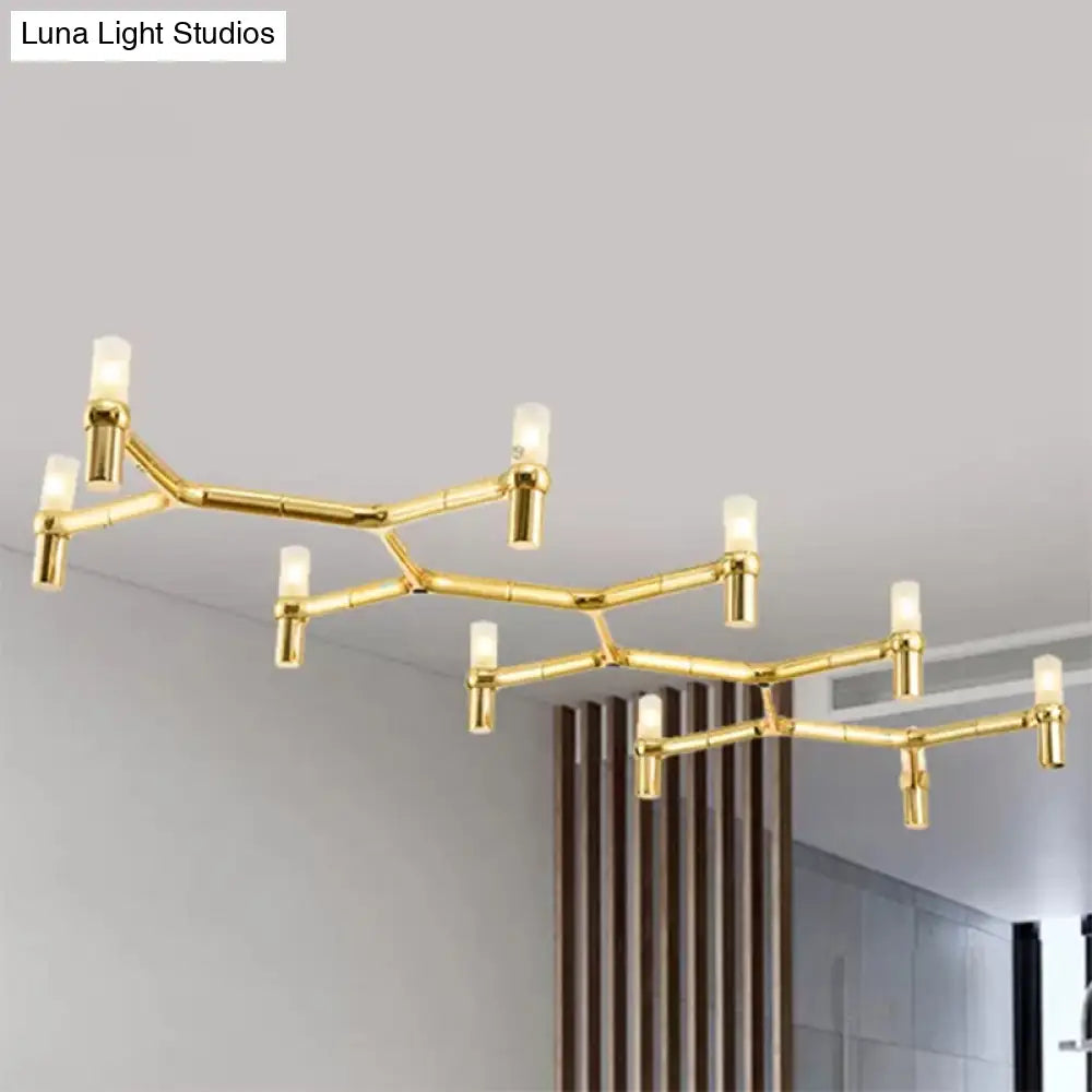 DecorBites™ Contemporary 10-Head Ceiling Pendant with Aluminum Alloy Shade - Black, White, Chrome, or Gold Tube Hanging Light for Island