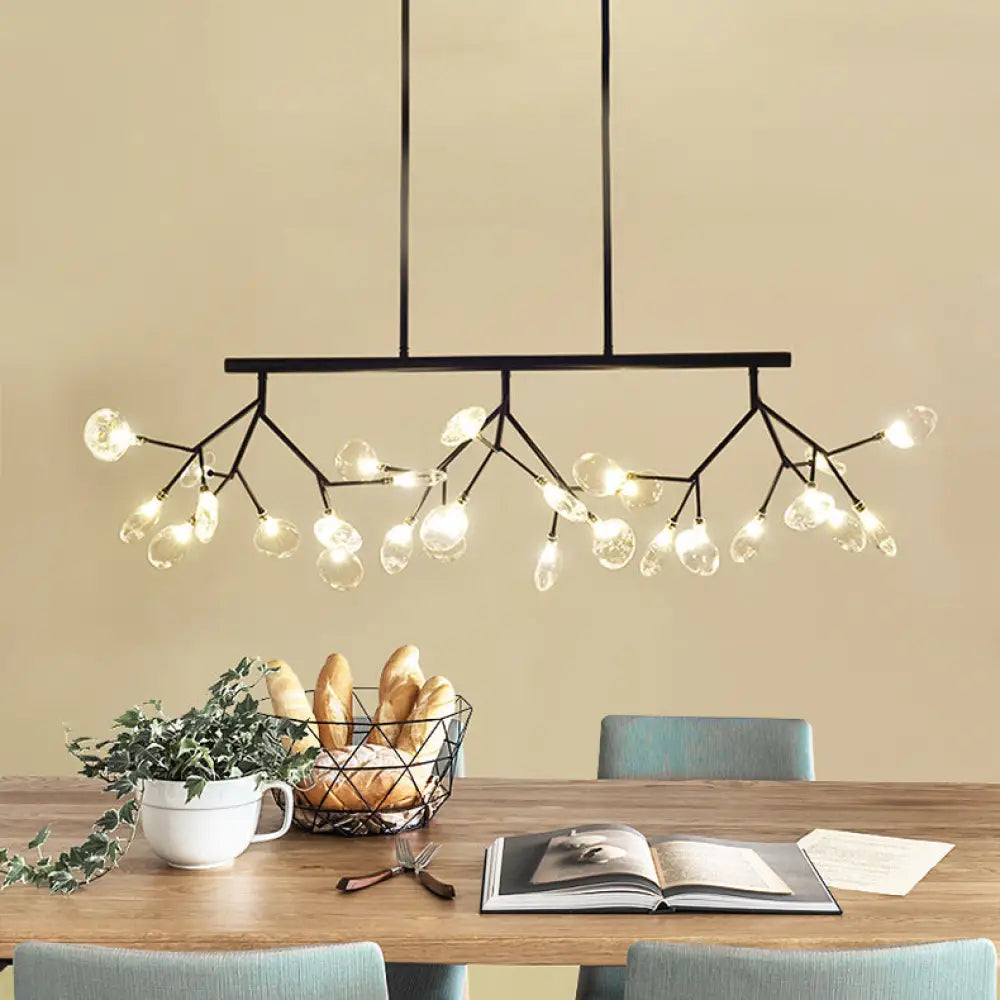 DecorBites™ Contemporary 27-Light Gold/Black Branching Island Ceiling Lamp for Dining Room
