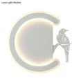 DecorBites™ Contemporary Acrylic C-Shape Wall Sconce Light with Bird Design – LED Lamp in Warm/White Light