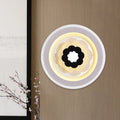 DecorBites™ Contemporary Acrylic Round LED Wall Sconce - White Bedside Lamp Fixture