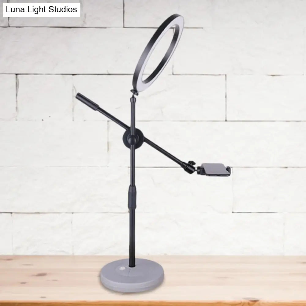 DecorBites™ Contemporary Adjustable LED Vanity Light - Round Shaped Metal Design in Black, 8" or 10" Width