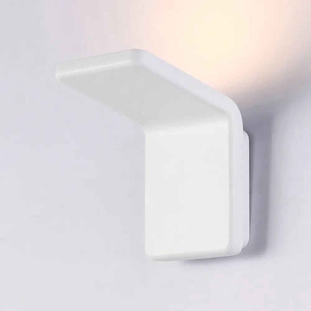 DecorBites™ Contemporary Aluminum LED Wall Lamp - 4"/8" Wide Bend Square Sconce Light Fixture in Black/White