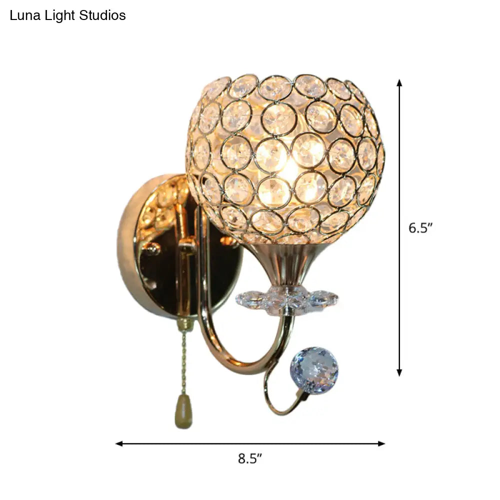 DecorBites™ Contemporary Beveled Glass Gold Wall Sconce Light with 1 Head - Stylish Wall Mount Fixture for Living Room