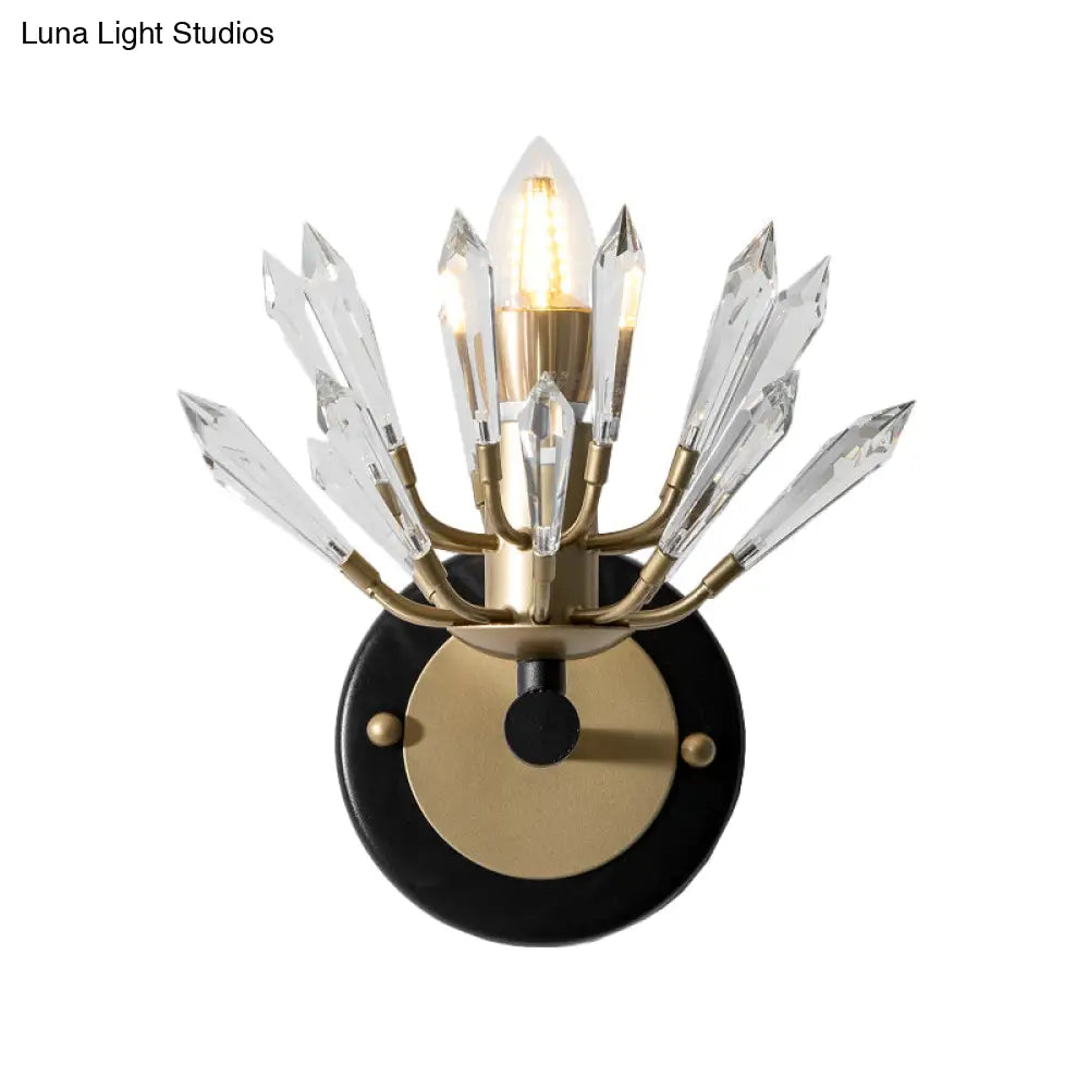 DecorBites™ Contemporary Black and Gold Sputnik Crystal Sconce Light - Wall Mounted