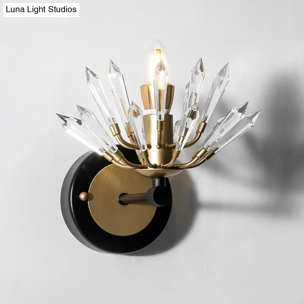 DecorBites™ Contemporary Black and Gold Sputnik Crystal Sconce Light - Wall Mounted