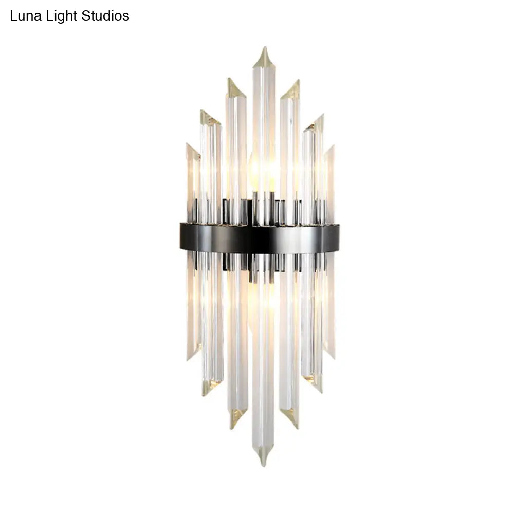 DecorBites™ Contemporary Black Crystal Wall Lamp for Living Room