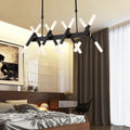 DecorBites™ Contemporary Black/Gold Island Pendant Light with Cross Iron Shade - Perfect for Living Room (16/20-Light)