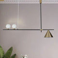 DecorBites™ Contemporary Black/Gold Metal Linear Chandelier - Triple Light, Ideal for Islands