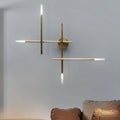 DecorBites™ Contemporary Black/Gold Metallic Wall Light with LED Crossed Lines