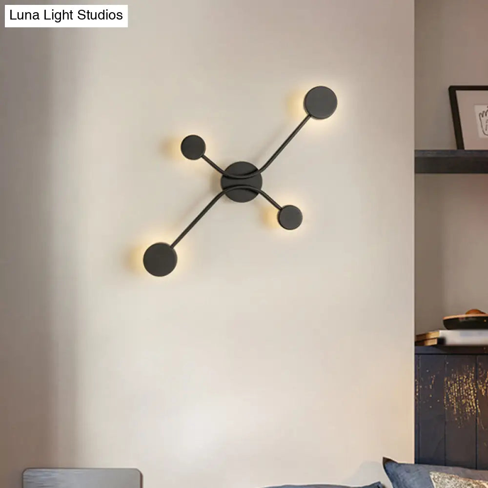 DecorBites™ Contemporary Black Metallic LED Wall Mount Lamp - Warm/White Light Fixture