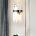 DecorBites™ Contemporary Black Wall Sconce with Icicle Crystal for Dining Room Lighting