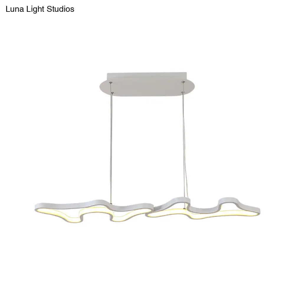 DecorBites™ Contemporary Black/White LED Pendant Island Light with Cloud-Like Metal Frame