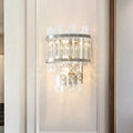 DecorBites™ Contemporary Brass/Chrome Tiered Sconce Light - 3-Light Crystal Wall Mounted Lighting for Dining Room