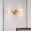 DecorBites™ Contemporary Brass Double Oval Wall Light with LED Mount - Crystal Design