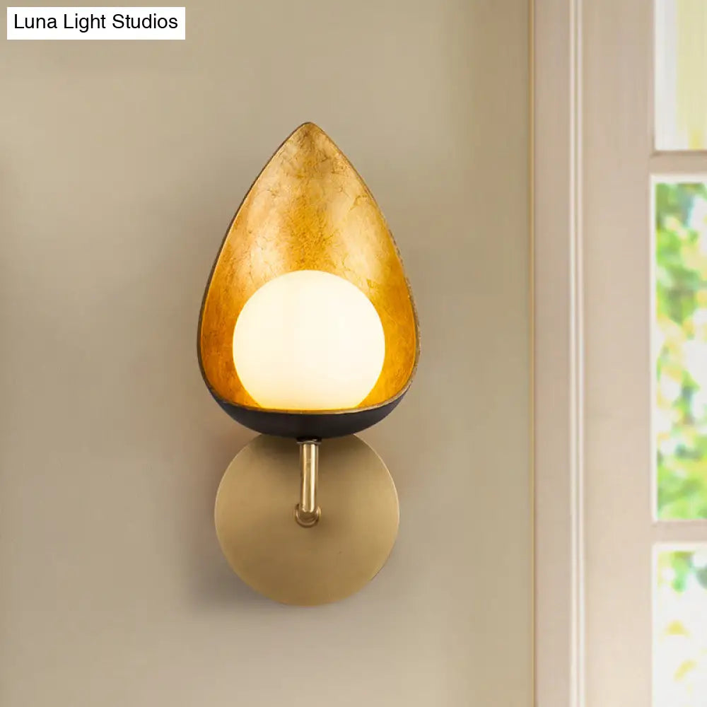 DecorBites™ Contemporary Brass LED Wall Sconce Light for Bedroom - Sphere Design