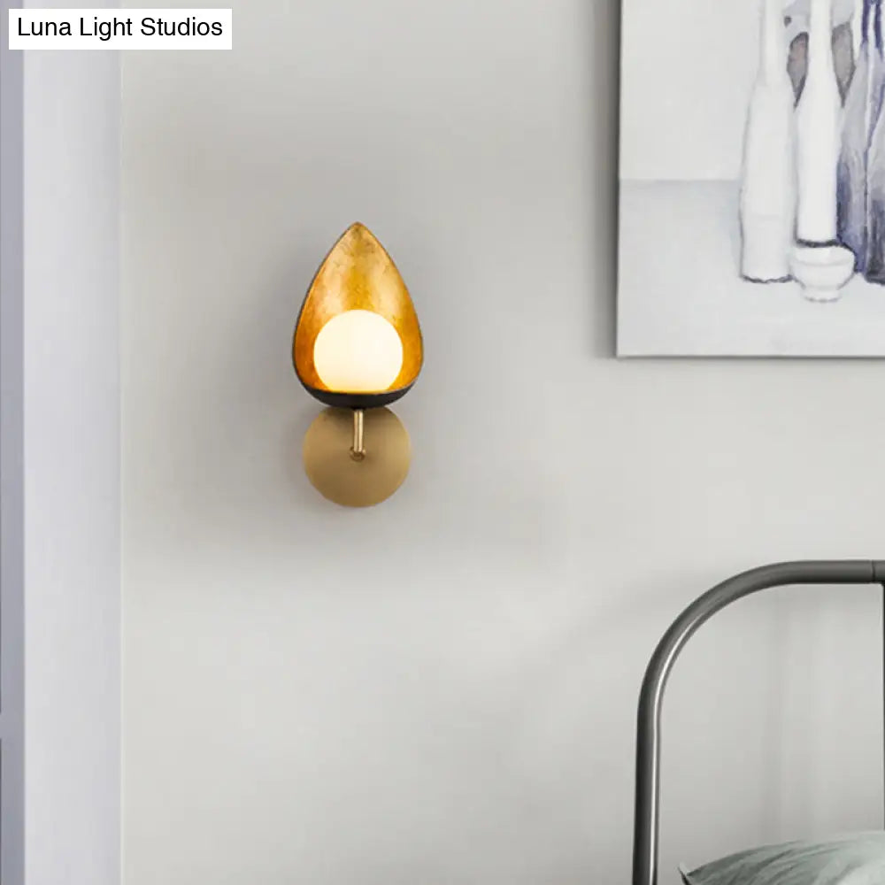 DecorBites™ Contemporary Brass LED Wall Sconce Light for Bedroom - Sphere Design