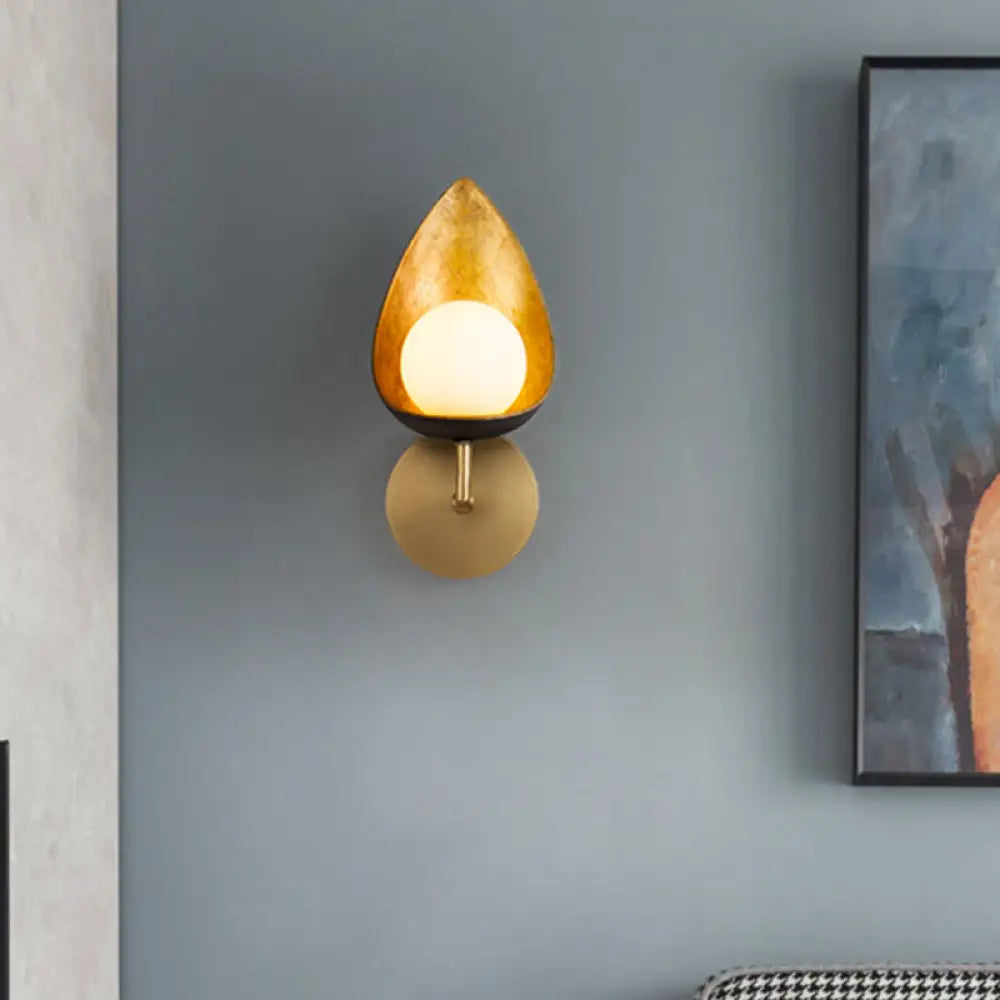 DecorBites™ Contemporary Brass LED Wall Sconce Light for Bedroom - Sphere Design