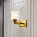 DecorBites™ Contemporary Brass Wall Light Fixture with Lattice Glass for Corridor - Cylinder Shape
