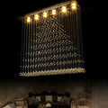 DecorBites™ Contemporary Crystal Ball Cascade Flush Ceiling Light - 6 Lights, Nickel Finish