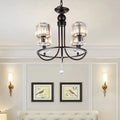 DecorBites™ Contemporary Crystal Chandelier - 4/6/8 Lights Circle Hanging Light in Black for Bedroom