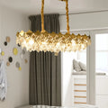 DecorBites™ Contemporary Crystal Rhombus Island Light with 10 Bulbs, Suspended in Gold