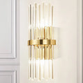 DecorBites™ Contemporary Crystal Wall Lamp with Cylinder Design - Golden Wall Lighting for Living Room - Includes 2 Bulbs