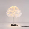 DecorBites™ Contemporary Feather Flower Table Lamp - Single-Bulb Night Light for Bedroom