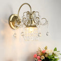 DecorBites™ Contemporary Geometric Crystal Gold Wall Sconce – Elegant 1-Head Wall Mount Light