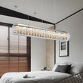 DecorBites™ Contemporary Glass Island Pendant Light with 5 Horizontal Cylinder Lights and Crystal Ball Accent