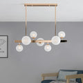 DecorBites™ Contemporary Gold Frosted Glass Round Island Pendant Lighting - 7 Heads Fixture