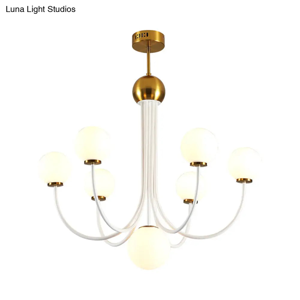 DecorBites™ Contemporary Gold Glass Spherical Ceiling Chandelier with 5/7 Bulbs
