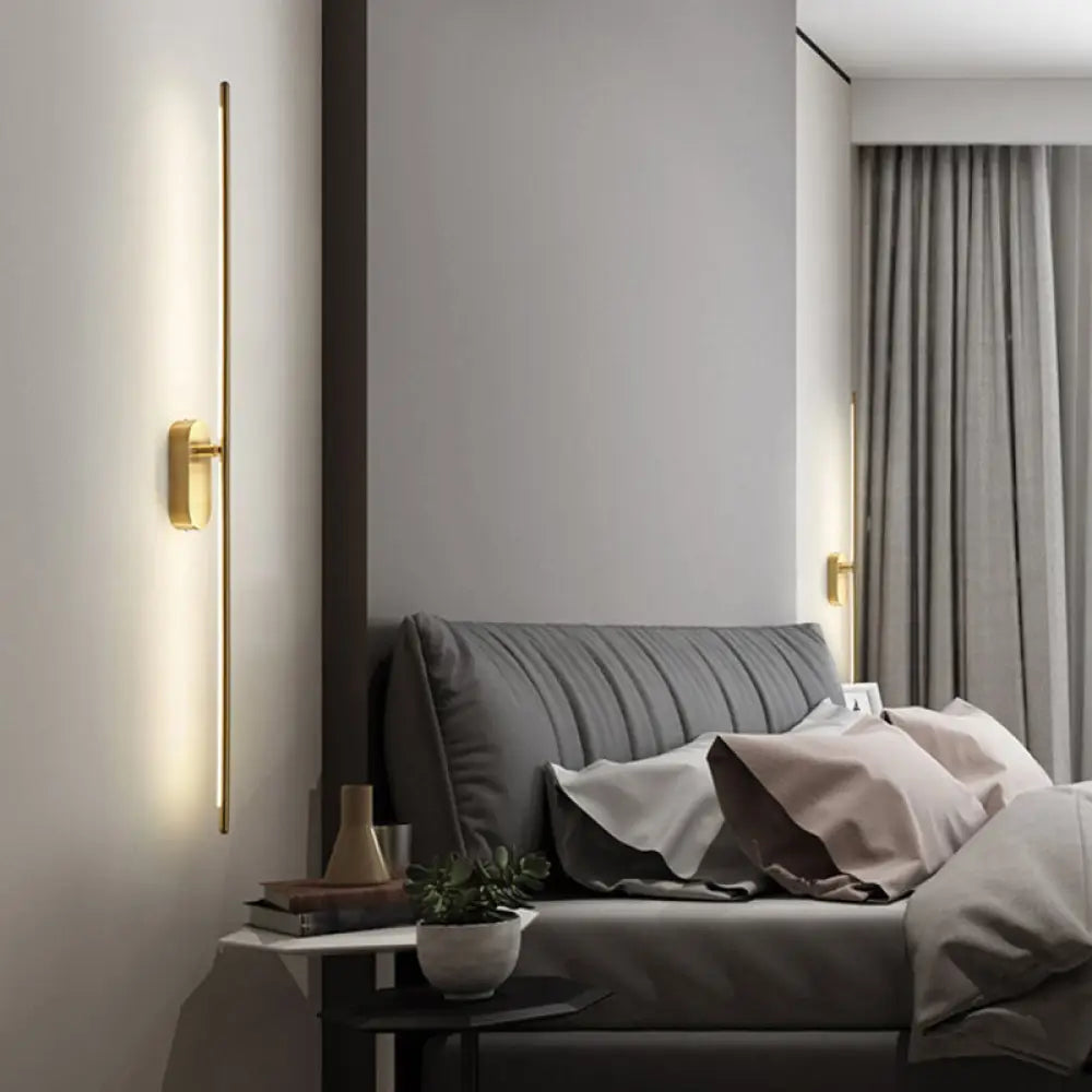DecorBites™ Contemporary Gold LED Wall Mounted Sconce Lamp for Living Room