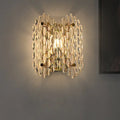 DecorBites™ Contemporary Gold Wall Lamp with Clear Crystal, Oval Shape & 1 Bulb, Perfect for Hallways