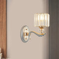 DecorBites™ Contemporary Gold Wall Light with Clear Crystal Shade - Modernist 1/2-Head Cylinder Lamp