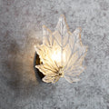 DecorBites™ Contemporary Gold Wall Sconce: Maple Leaf Bedroom Wall Light with Clear Crystal, 1 Head Fixture