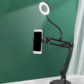 DecorBites™ Contemporary LED Black Fill Flush Lamp with Adjustable Arm - Metal Ring Vanity Lighting