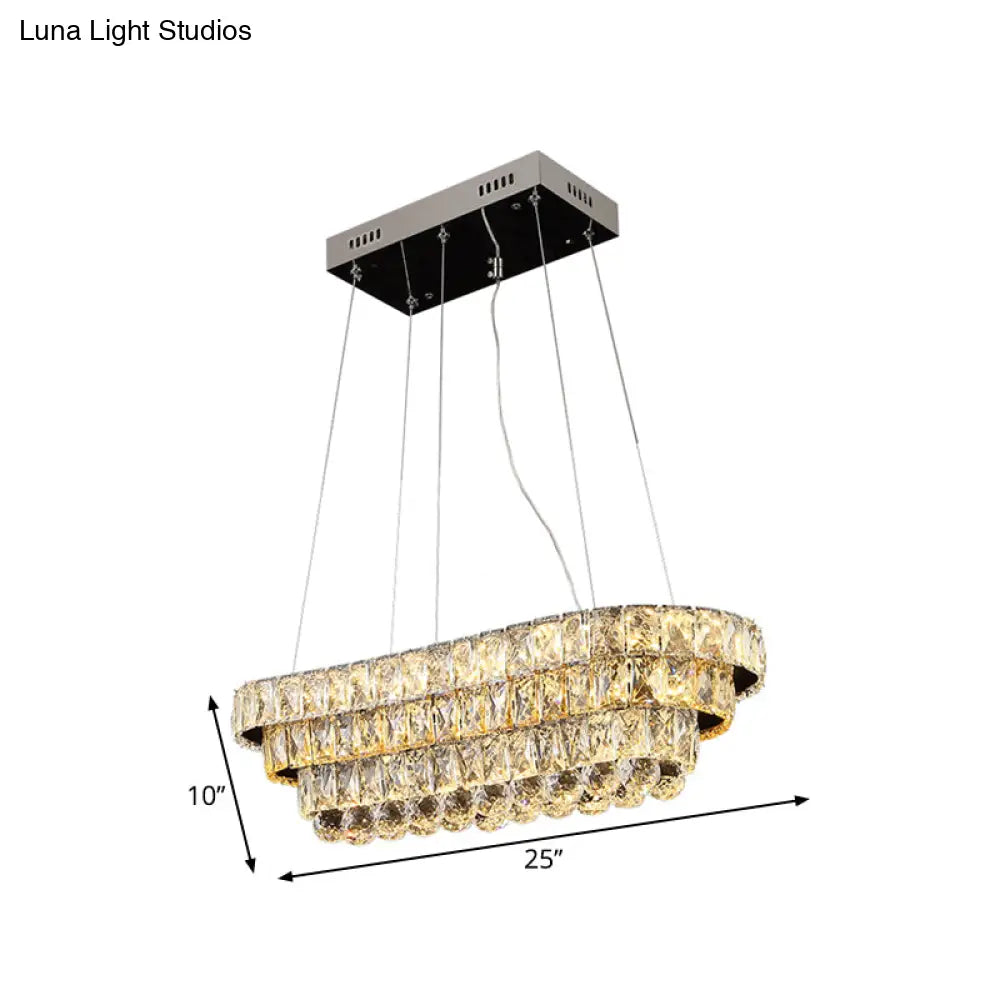 DecorBites™ Contemporary LED Crystal Pendant Light for Restaurants - Chrome Finish
