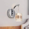 DecorBites™ Contemporary LED Crystal Wall Lamp - Chrome Cylinder Bedroom Light Fixture