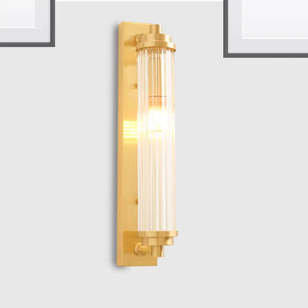 DecorBites™ Contemporary LED Crystal Wall Light Fixture for Living Room with Clear Cylinder Pipes
