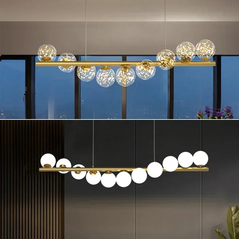 DecorBites™ Contemporary LED Glass Chandelier for Home Lighting
