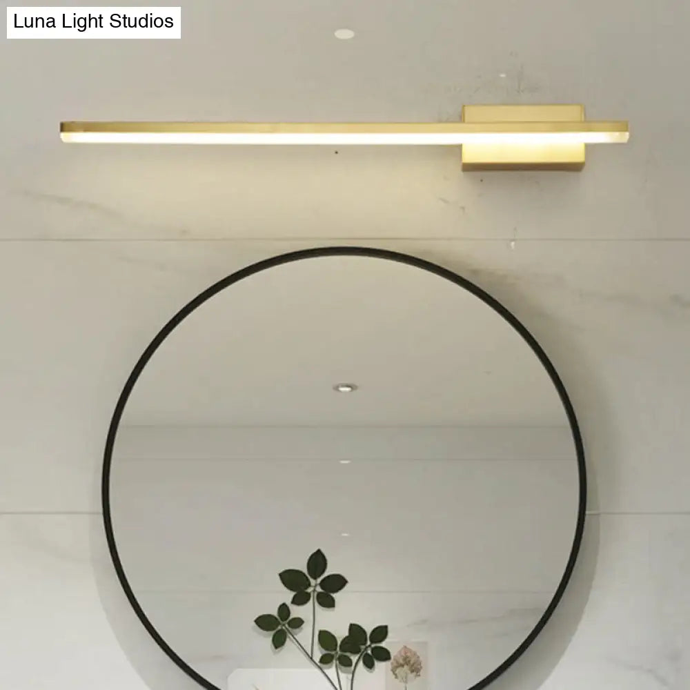 DecorBites™ Contemporary LED Gold Wall Light Fixture - Wall Mounted, Elongated Design, Metal Vanity Lighting