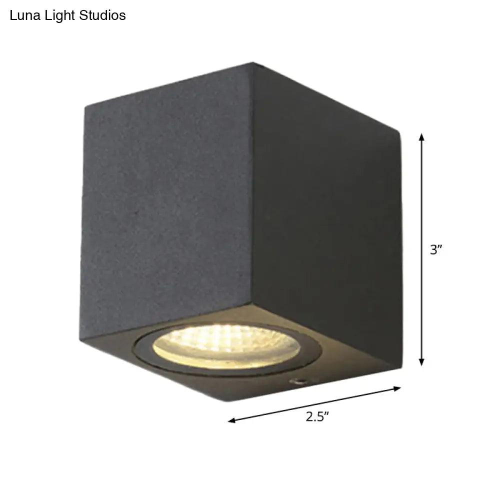 DecorBites™ Contemporary LED Outdoor Wall Mount Sconce Light with Metal Shade - Black Triangle/Cylinder/Rectangle