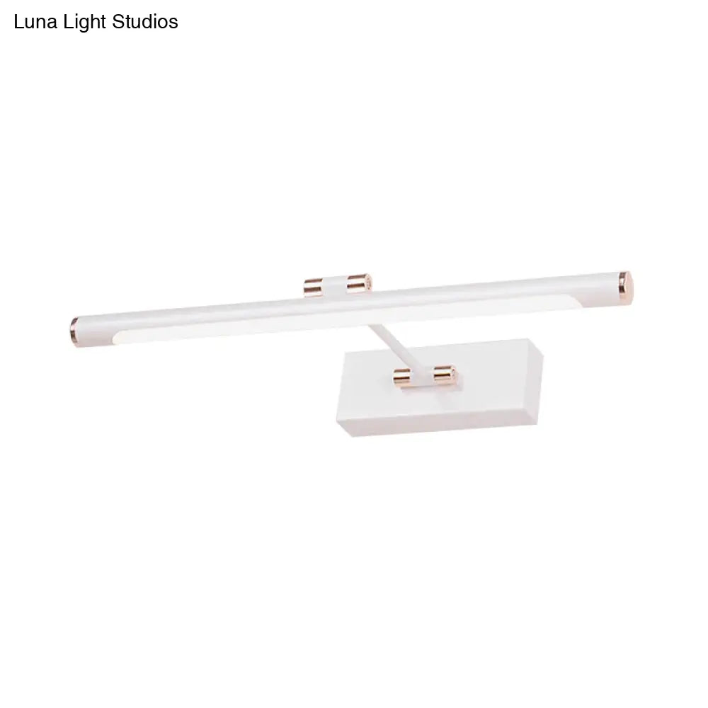 DecorBites™ Contemporary LED Tubed Vanity Wall Sconce - Black/White Acrylic Wall Lamp for Bathrooms - 16.5"/18" Wide