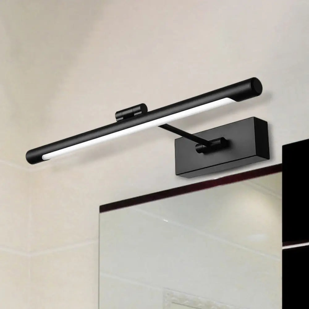 DecorBites™ Contemporary LED Tubed Vanity Wall Sconce - Black/White Acrylic Wall Lamp for Bathrooms - 16.5"/18" Wide