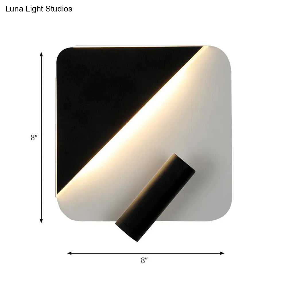 DecorBites™ Contemporary LED Wall Lamp for Bedroom and Study with Black/White Metal Spotlight