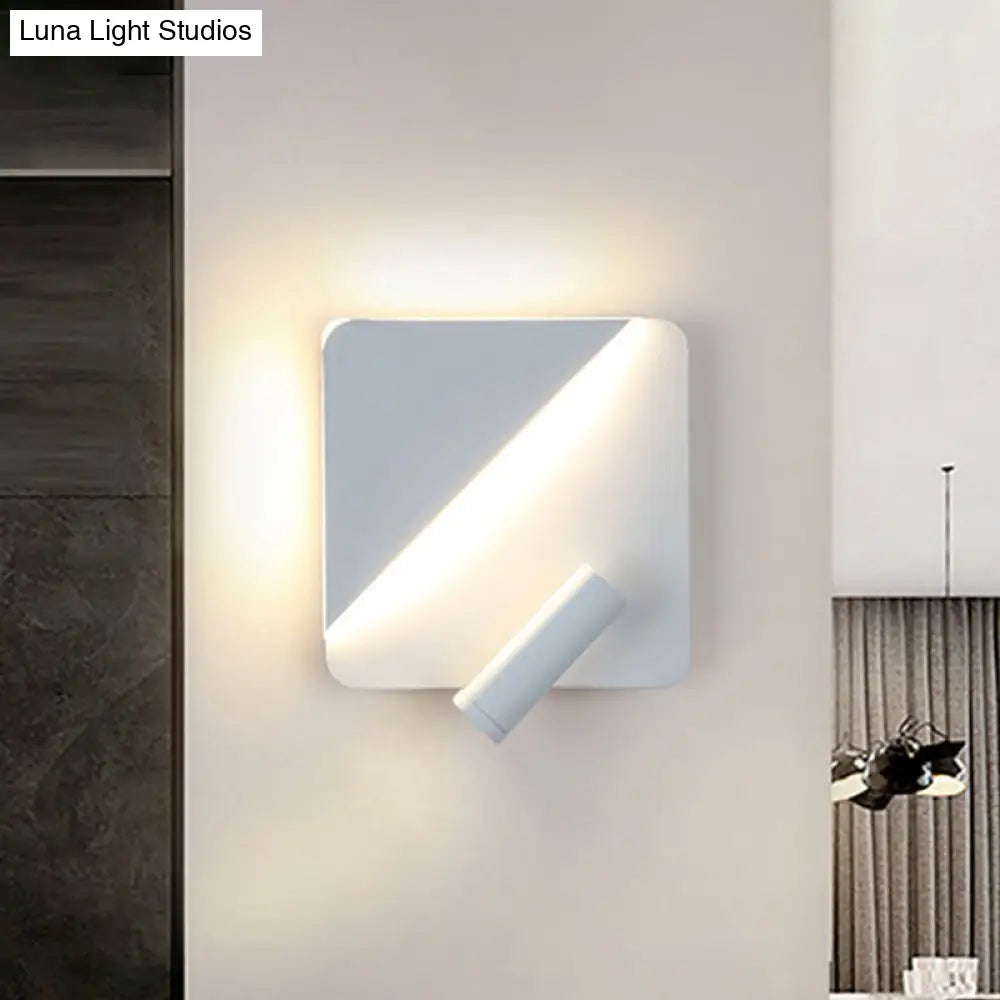 DecorBites™ Contemporary LED Wall Lamp for Bedroom and Study with Black/White Metal Spotlight
